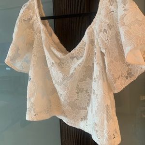 Beautiful white lace off the shoulder top